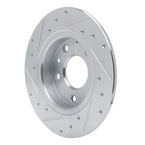 Mazda 3 Brake Rotor (1) - Rear Right - R1 Concepts - Drilled & Slotted - Silver - `14-`25